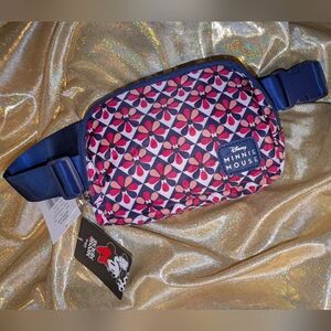 Disney's Minnie Mouse Floral Retro Print Fanny Pack. NWT